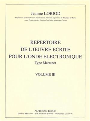 Repertoire De L'Oeuvre Ecrite Vol 3